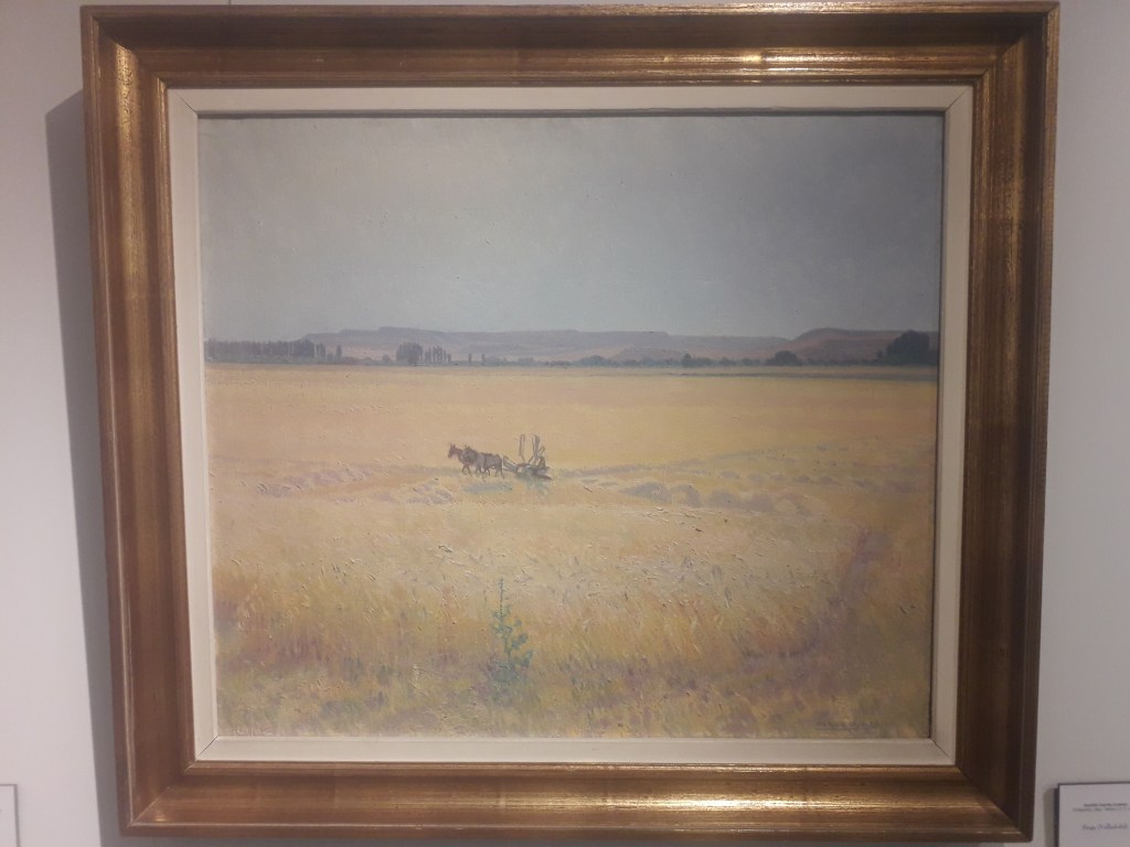 Aurelio García Lesmes (1884-1942), "Siega (Valladolid)" [Moisson (Valladolid)], huile sur toile.